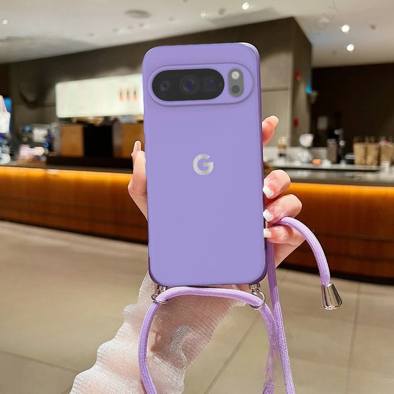 Silky Touch Liquid Silicone Case for Google Pixel with Crossbody Lanyard