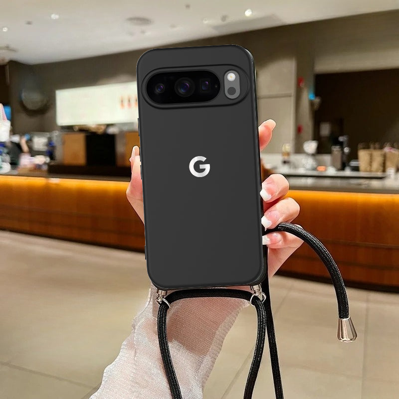 Silky Touch Liquid Silicone Case for Google Pixel with Crossbody Lanyard