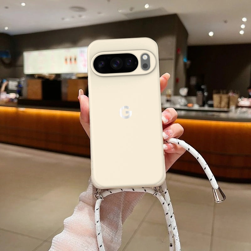 Silky Touch Liquid Silicone Case for Google Pixel with Crossbody Lanyard