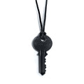 Matte Black Classic Key Black Cord Necklace