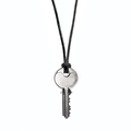 Classic Key Black Cord Necklace