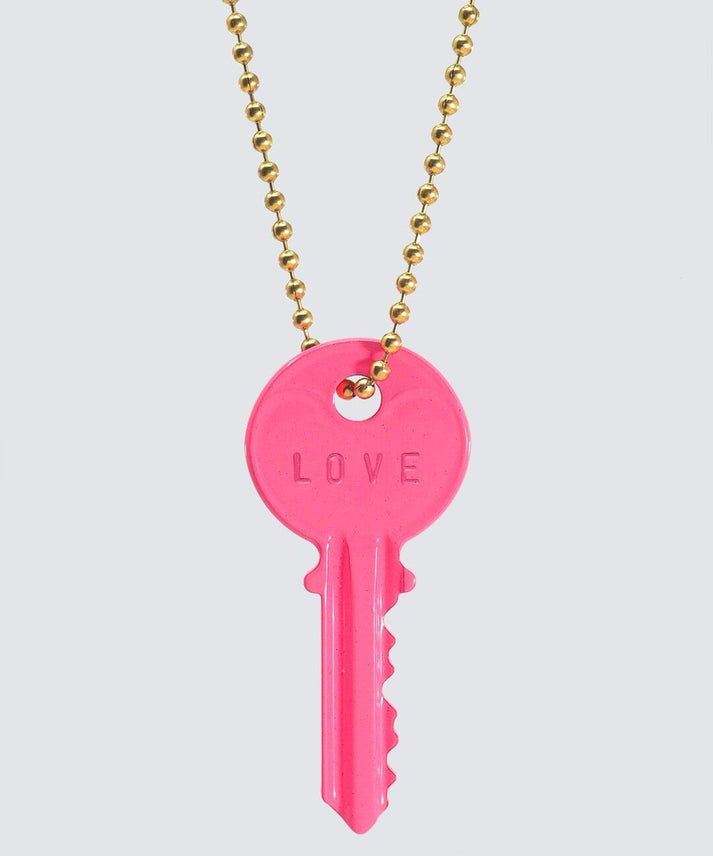 Color Classic Key Gold Ball Chain Necklace