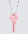 Color Classic Key Silver Ball Chain Necklace