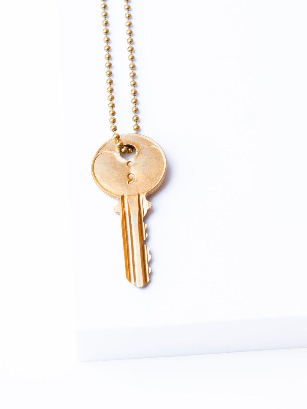 Semicolon Classic Ball Chain Key Necklace