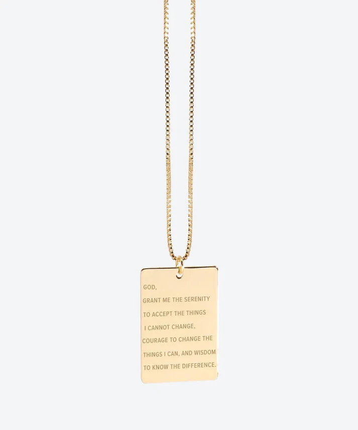 Serenity Prayer Pendant Necklace