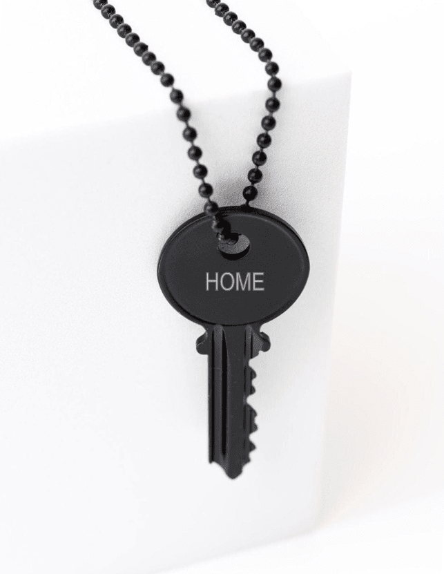 HHCLA Matte Black Classic Key Necklace