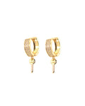 Pavé Huggies with LOVE Earrings
