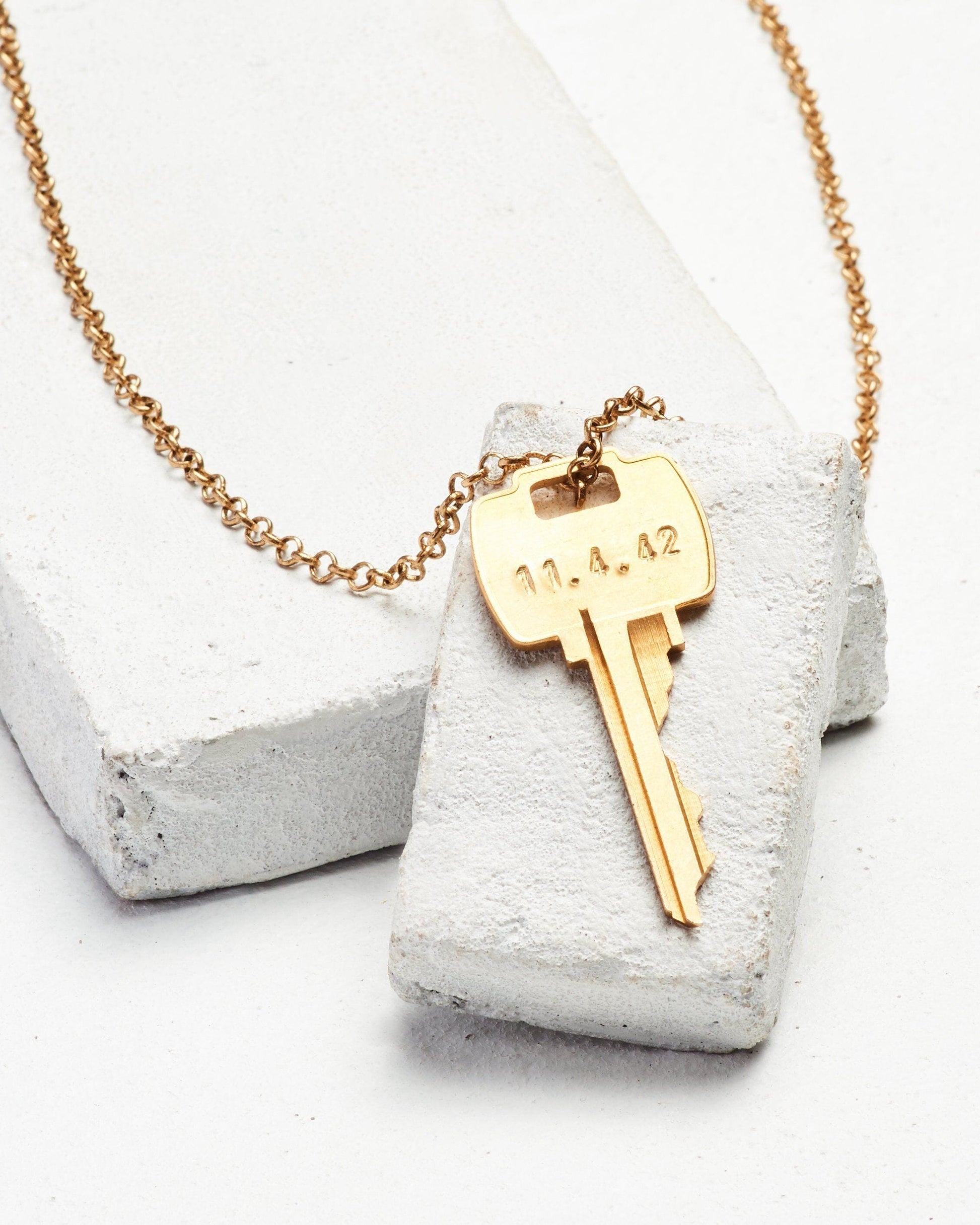 Wedding Date Classic Key Necklace