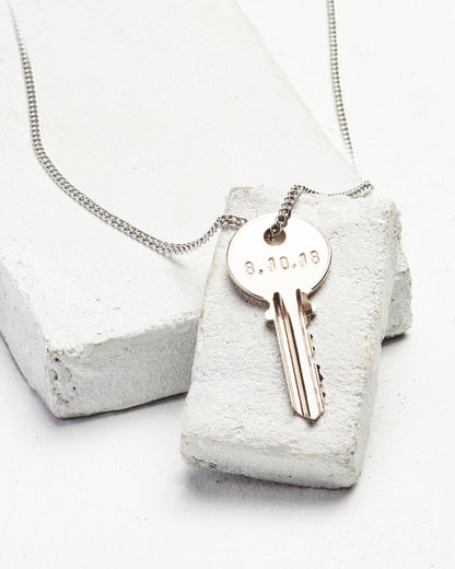 Wedding Date Classic Key Necklace